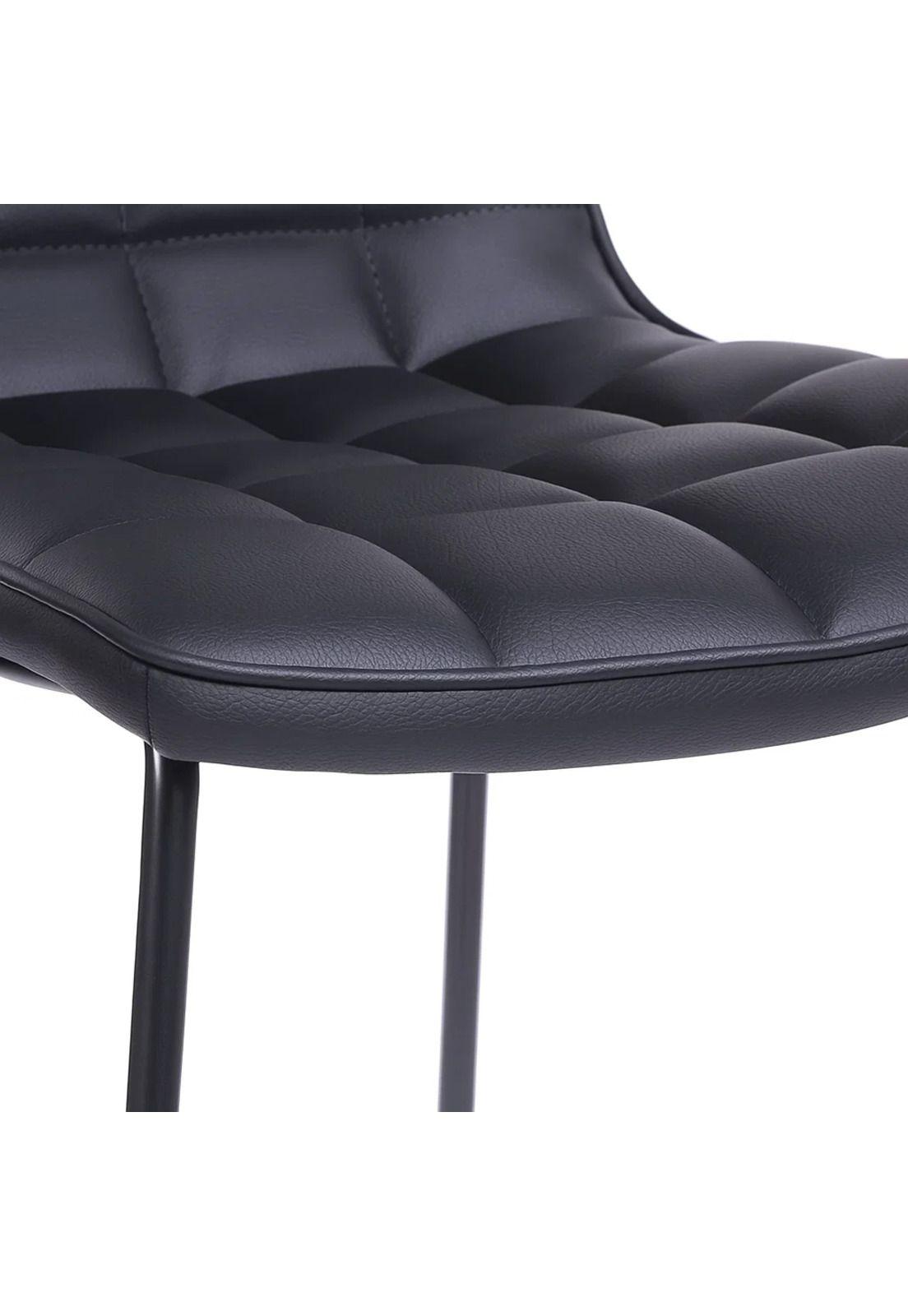 Taburete Milano Cuero Sintetico con Patas Metálicas Estilo Industrial-5