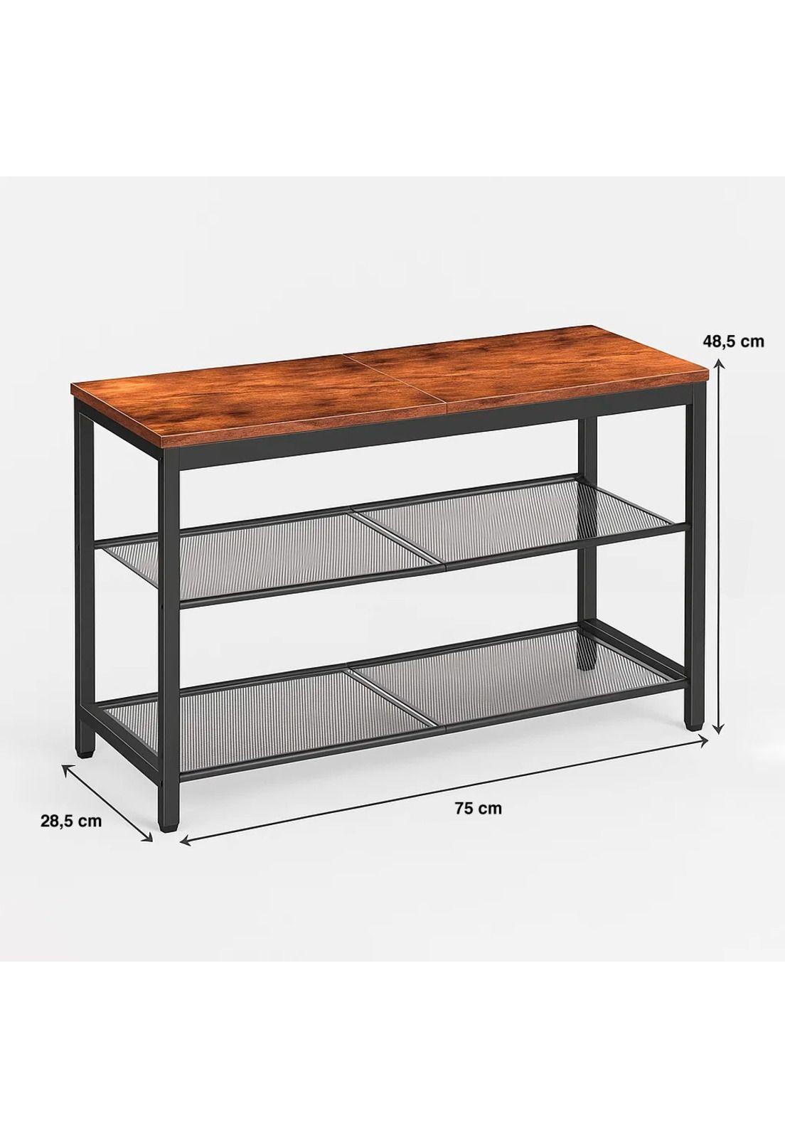 Banco Organizador Estilo Industrial con 3 Niveles-3