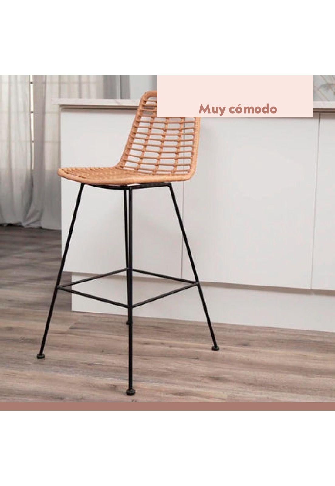 Taburete Alto de Terraza Rattan Grecia Color Madera-5