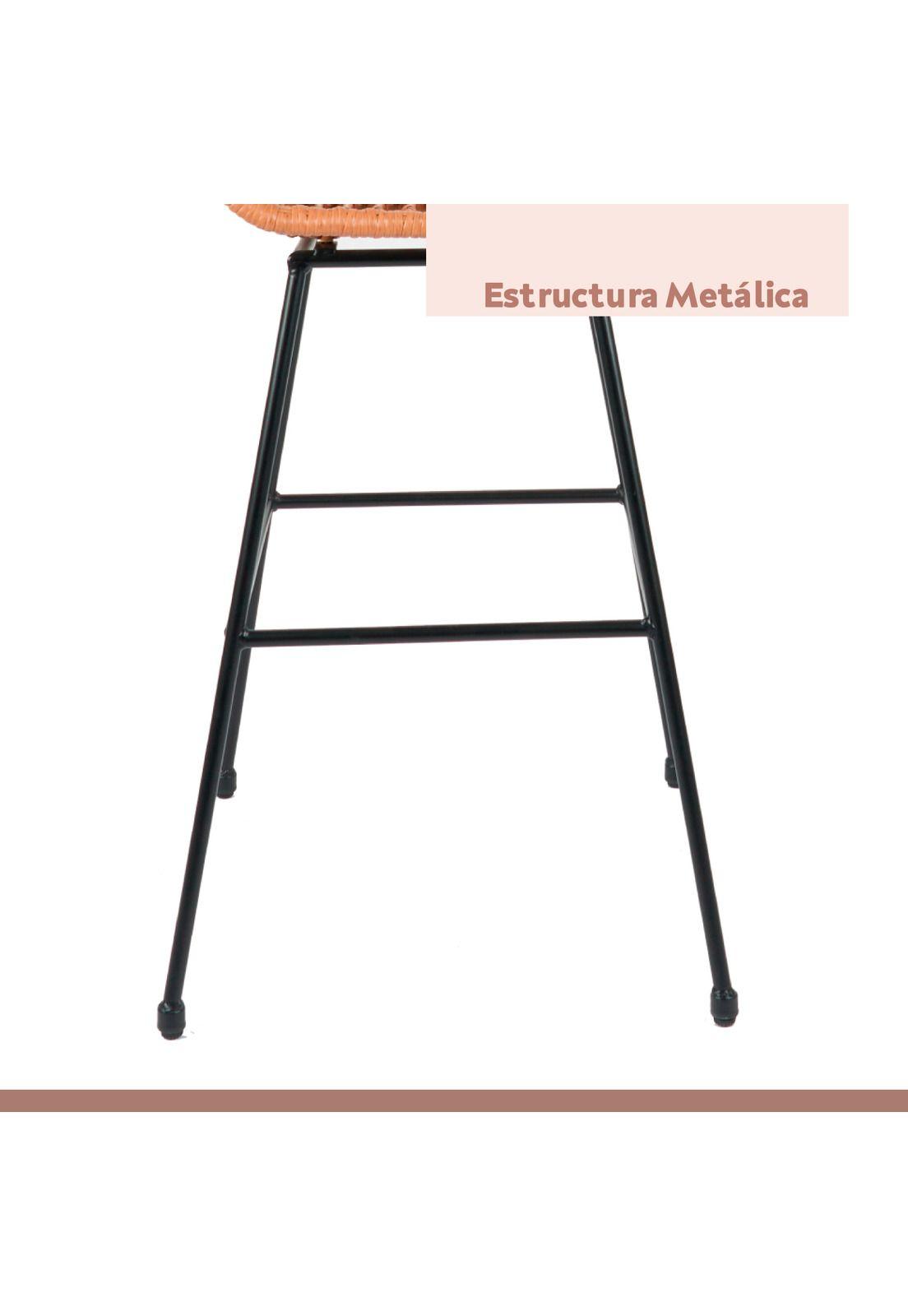 Taburete Alto de Terraza Rattan Grecia Color Madera-6