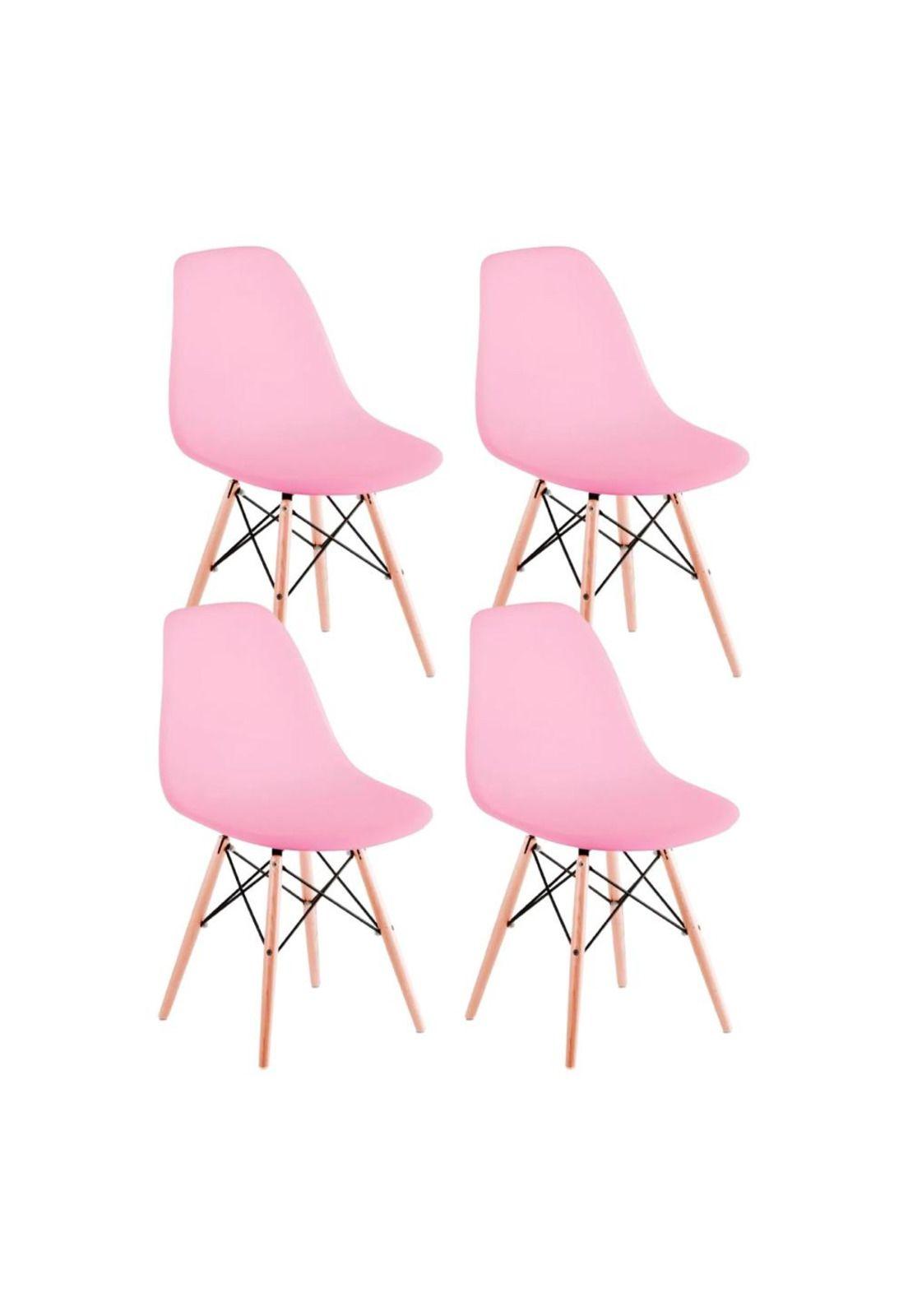 Pack de 4 Sillas Eames - Rosadas-0