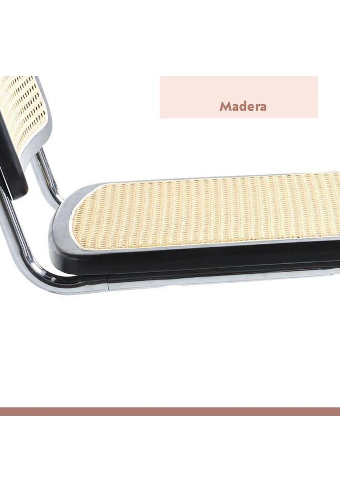 Comedor Mesa Eames 80cm redonda vidrio + 4 Sillas Breuer Madera - Negra-6