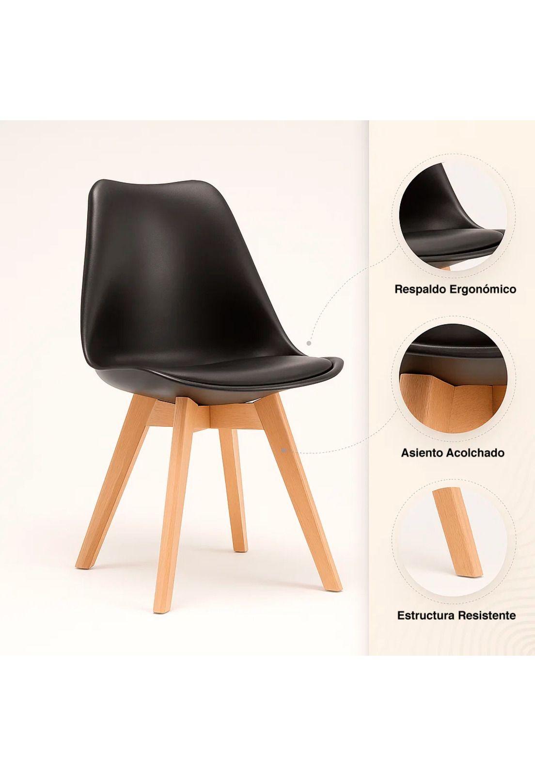 Silla Tulip Acolchada - Negra-4