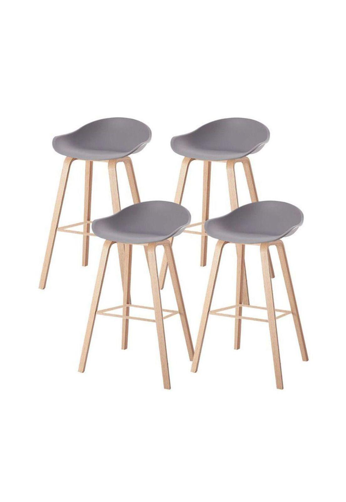 Pack de 4 Taburetes Nordic - Gris-0