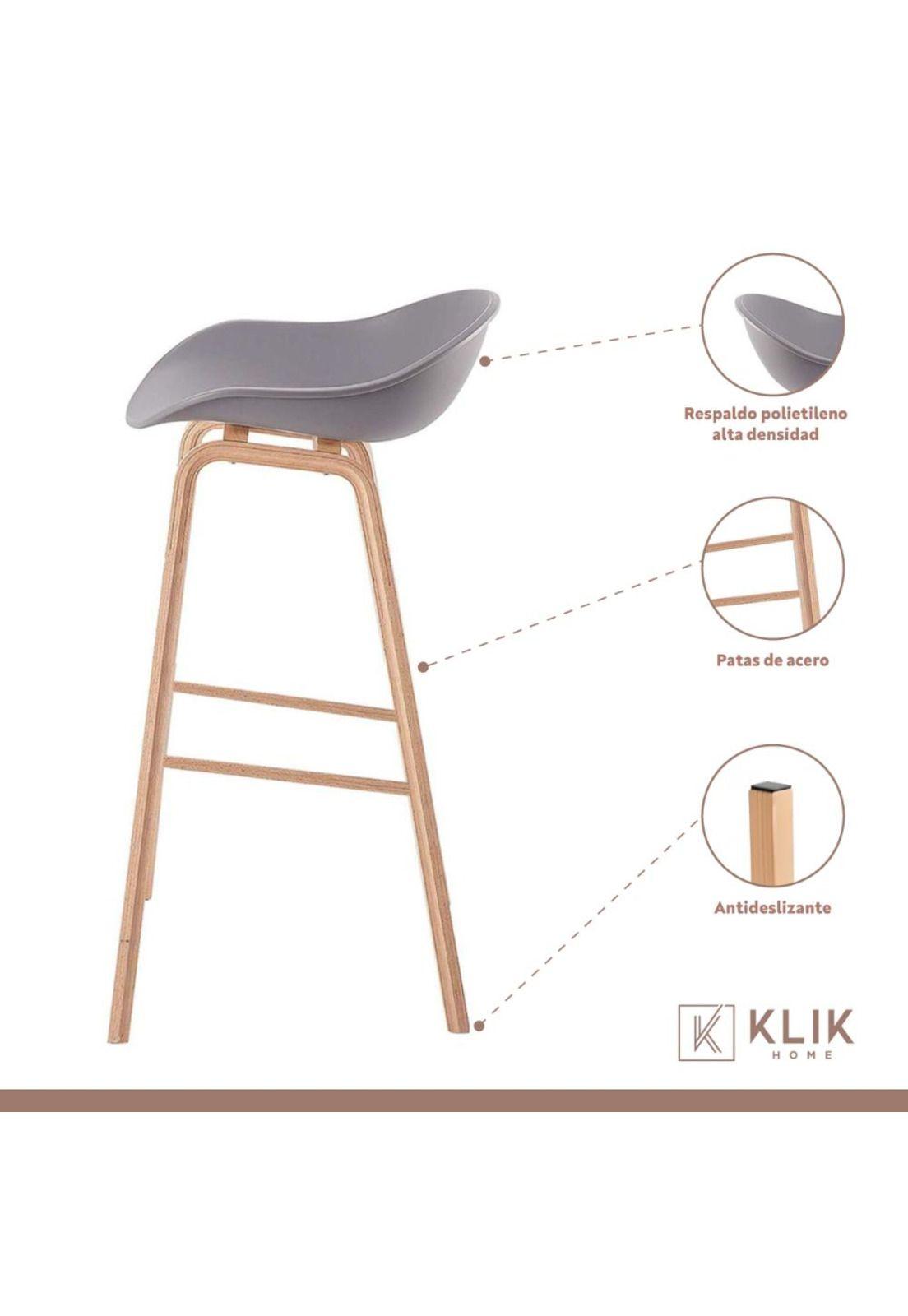 Pack de 4 Taburetes Nordic - Gris-3