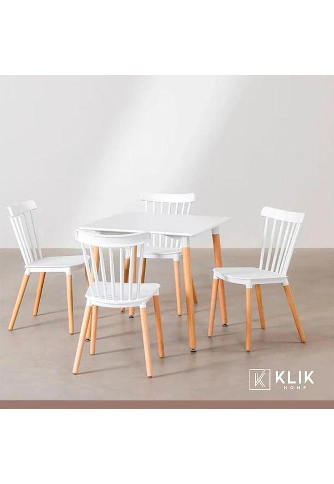 Comedor Mesa Eames Cuadrada Blanca + 4 Sillas Windsor Blanca-7