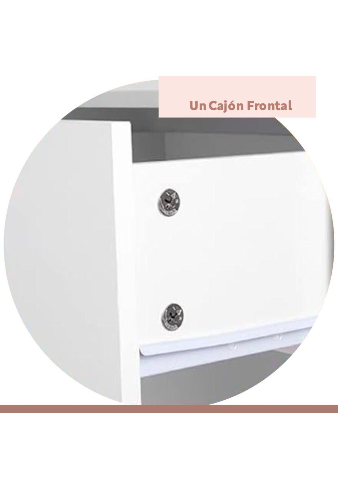 Velador Cajón y Espacio Almacenamiento Minimal Blanco-6