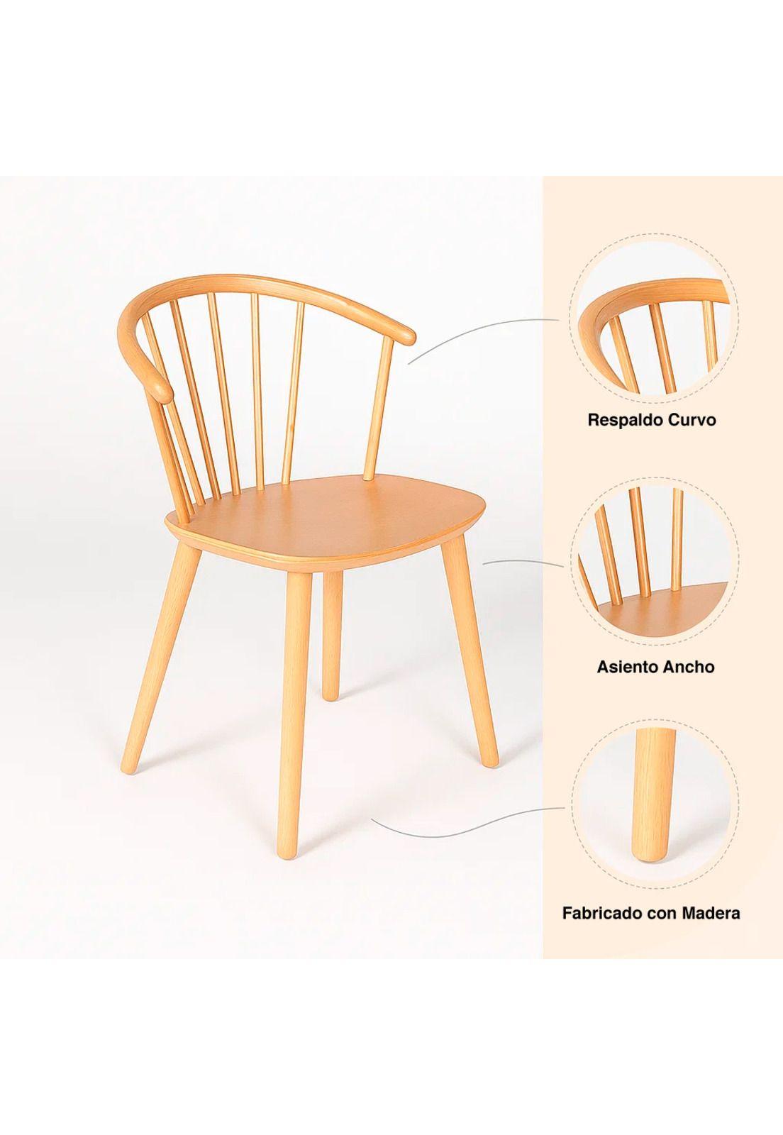 Pack de 2 Sillas Lykke de Madera - Natural-4