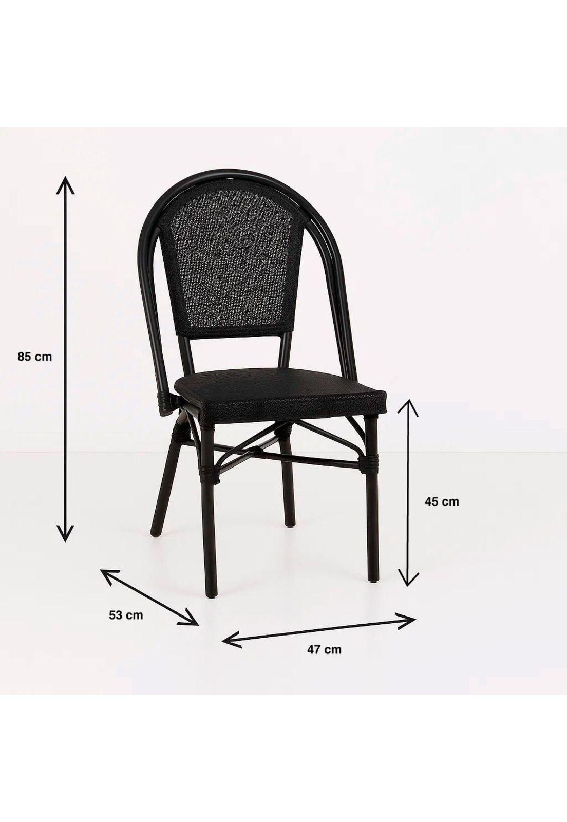 Pack de 4 Sillas Bistro Parisina Textileno - Negro-3
