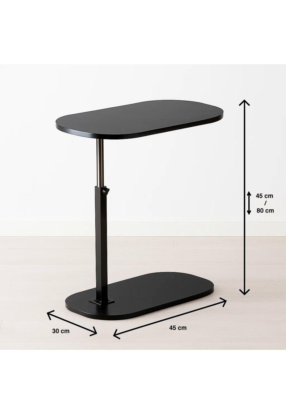Mesa de Noche Ajustable en C para Cama y Sofá - Negro-3