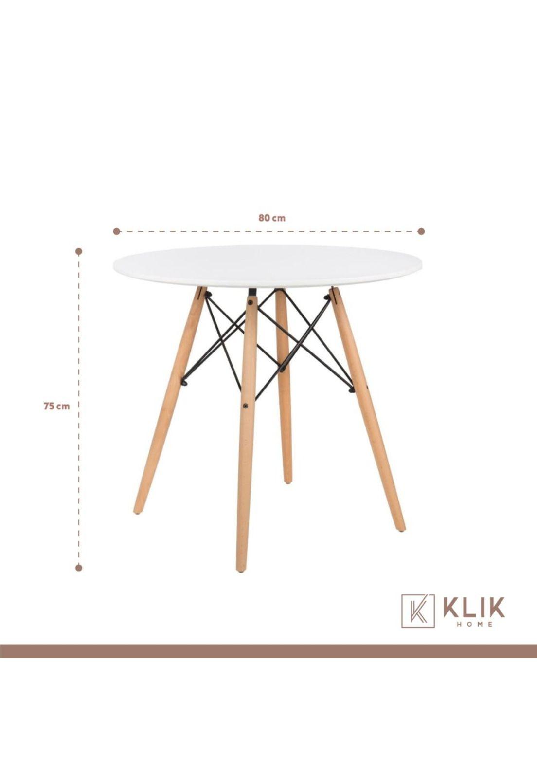 Comedor Mesa Redonda blanca 80cm + 4 sillas Windsor blanca-4