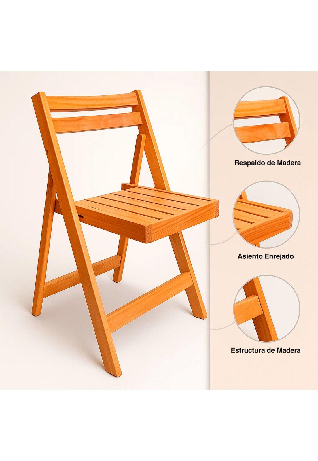 Silla Duna Plegable de Madera Natural-4