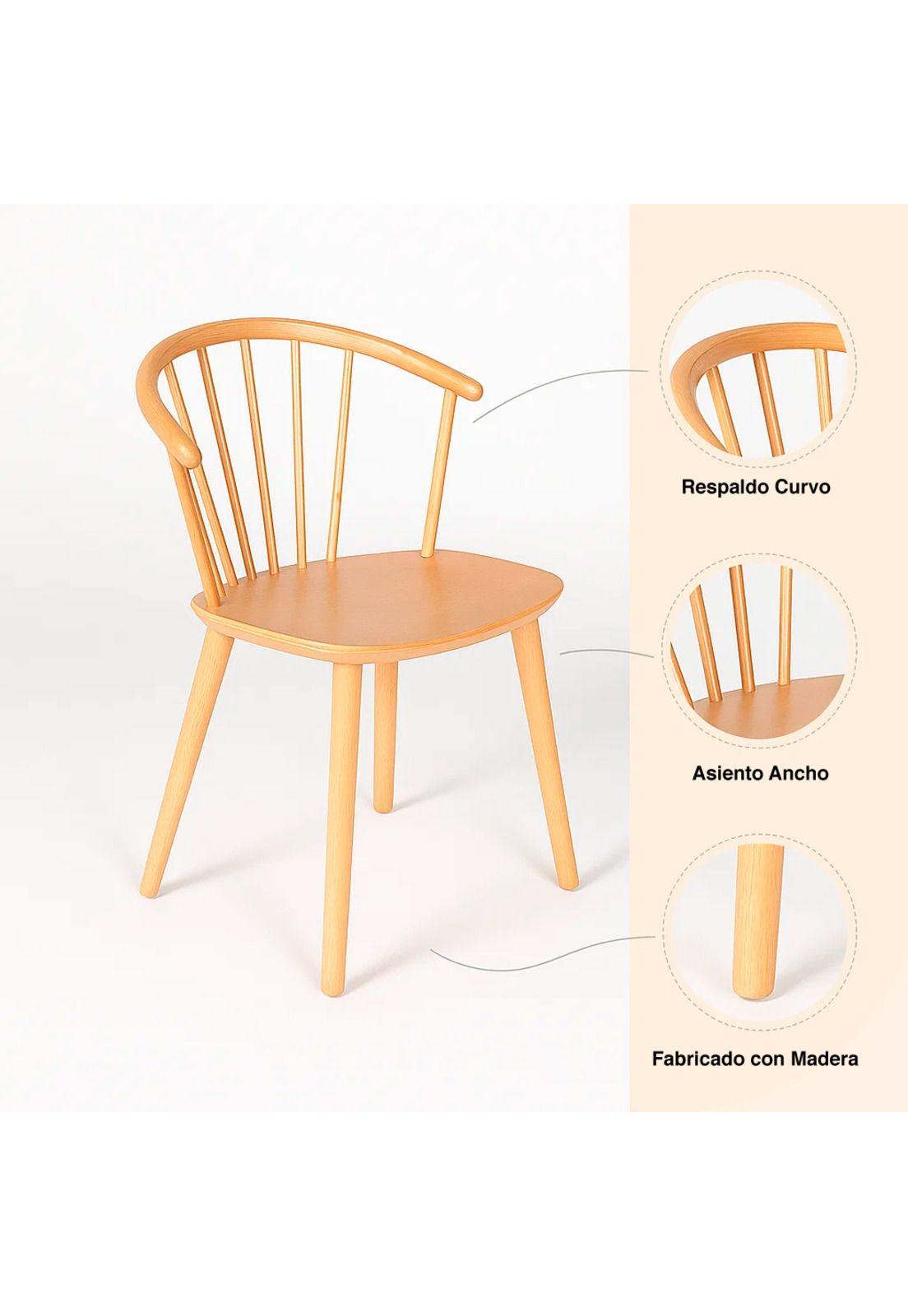 Silla Lykke de Madera - Natural-4