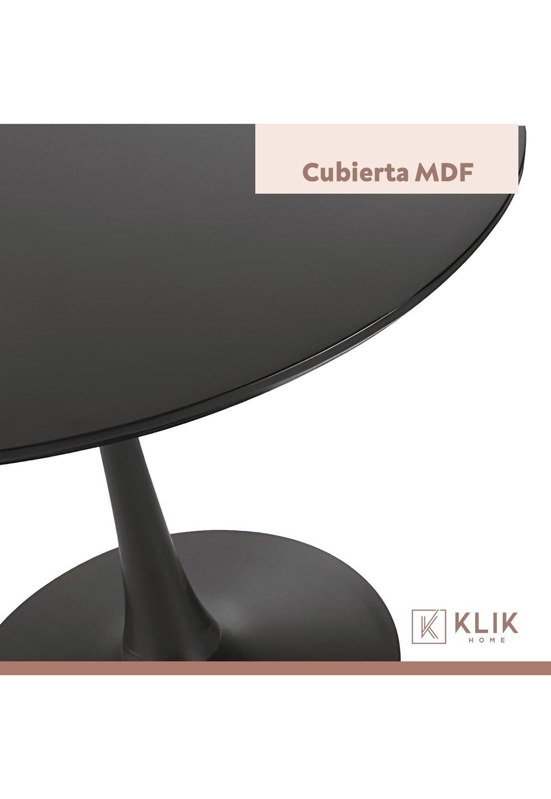 Comedor Mesa Tulip Negra - 4 Sillas Eames Negras-6