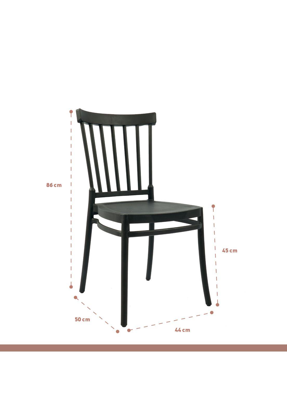 Pack de 4 Sillas Windsor Polipropileno - Negras-3