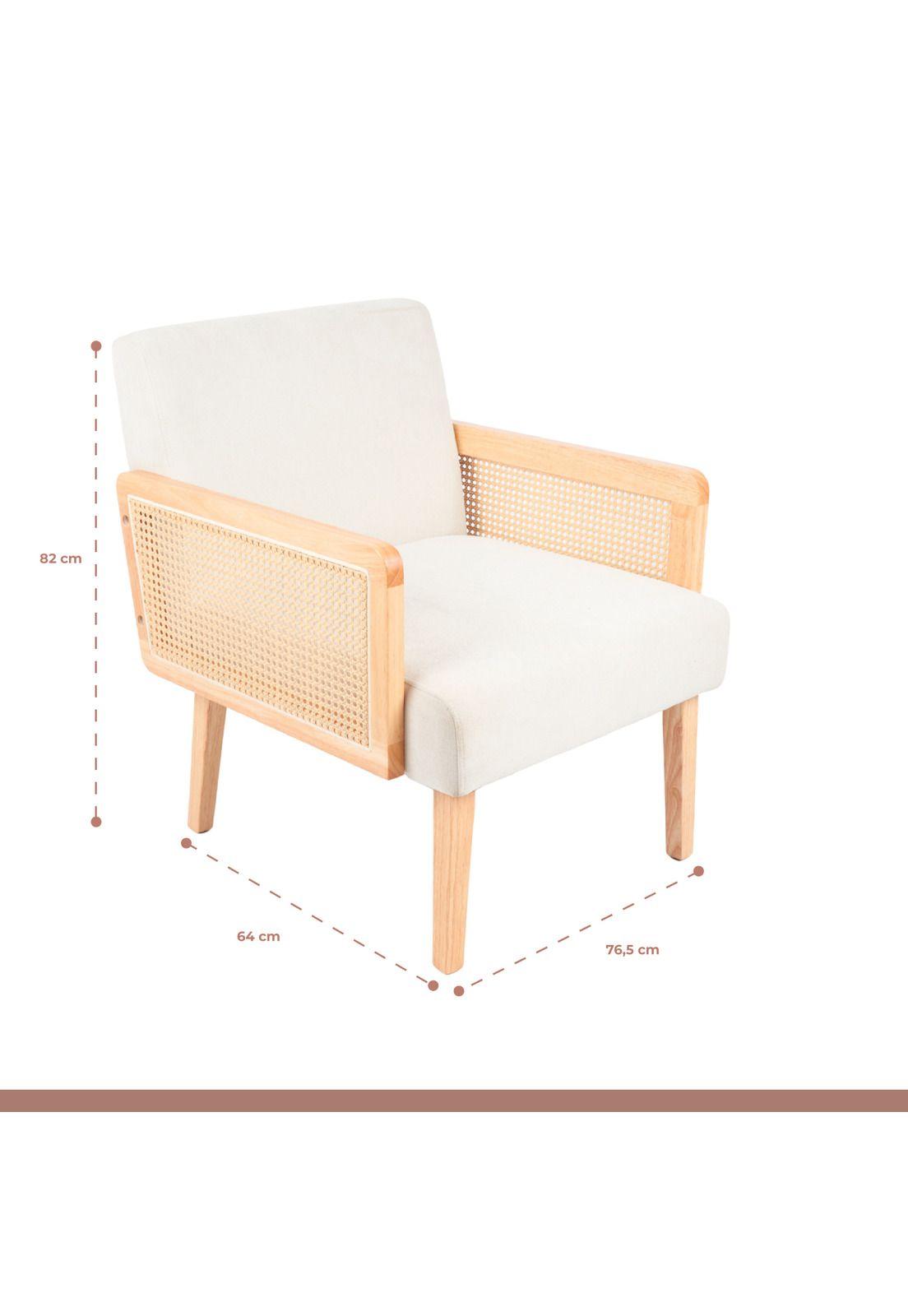 Sillon madera rattan relaxia  - Blanco-3