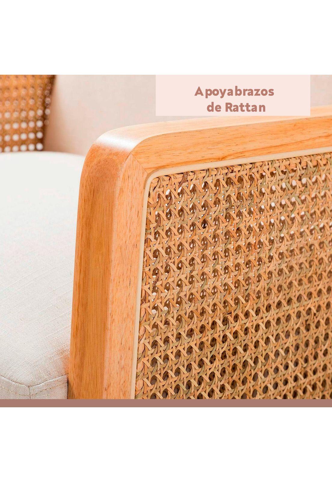 Sillon madera rattan relaxia  - Blanco-4