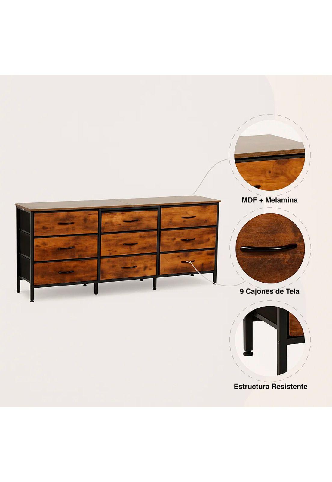 Cómoda Metalik Estilo Industrial - Rústico-4