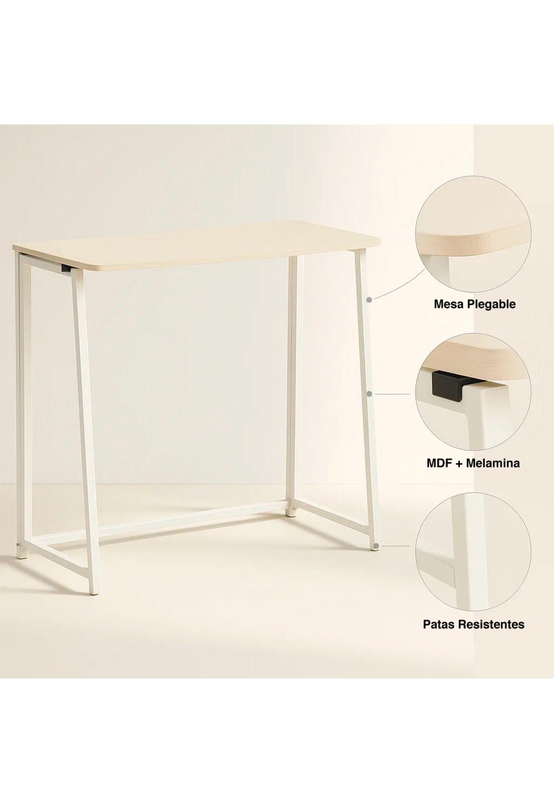 Escritorio Flex Compacto Mdf - Natural Blanca-4