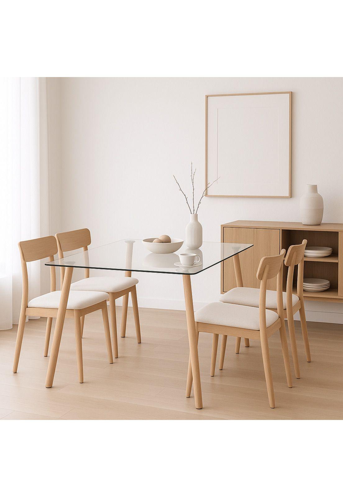 Mesa de Comedor Vidrio Rectangular Nórdica 140x90 cm-2