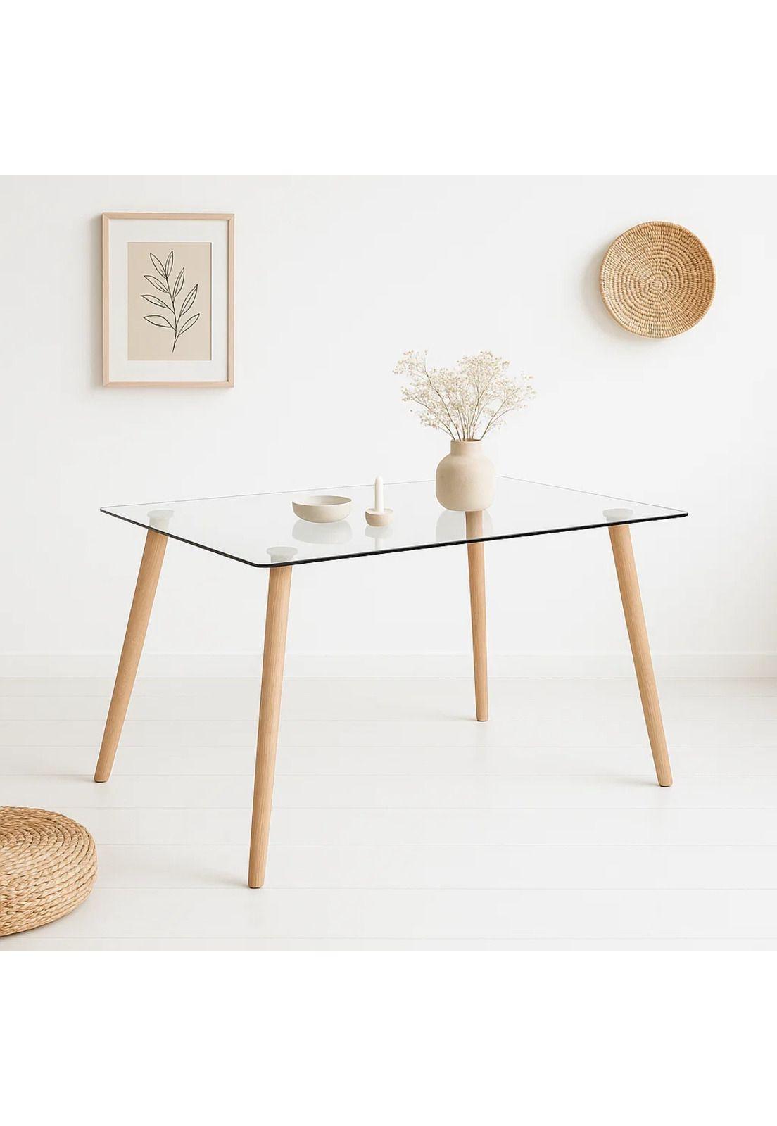 Mesa de Comedor Vidrio Rectangular Nórdica 140x90 cm-8