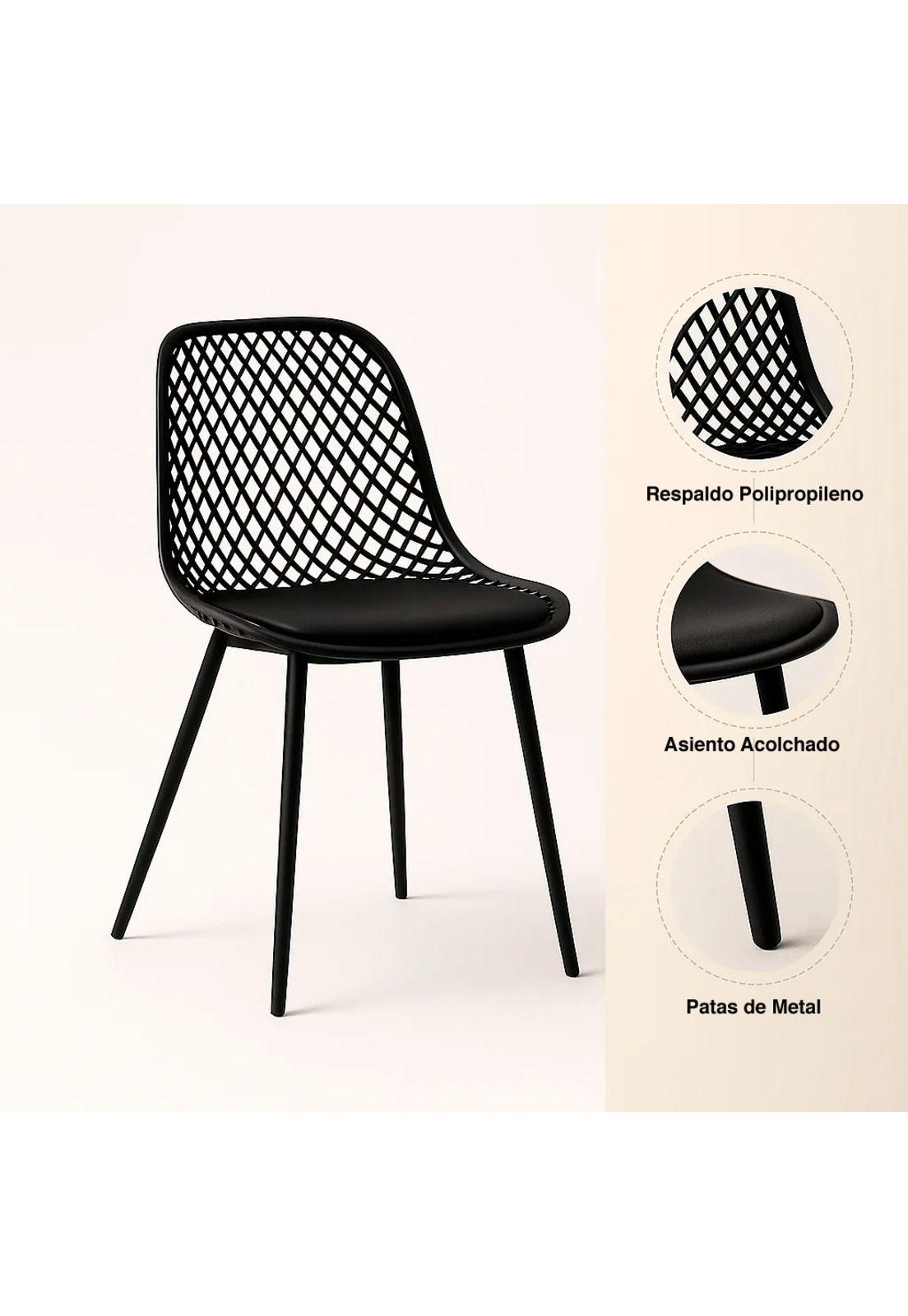 Pack de 2 Sillas Europa Acolchadas - Negras-4
