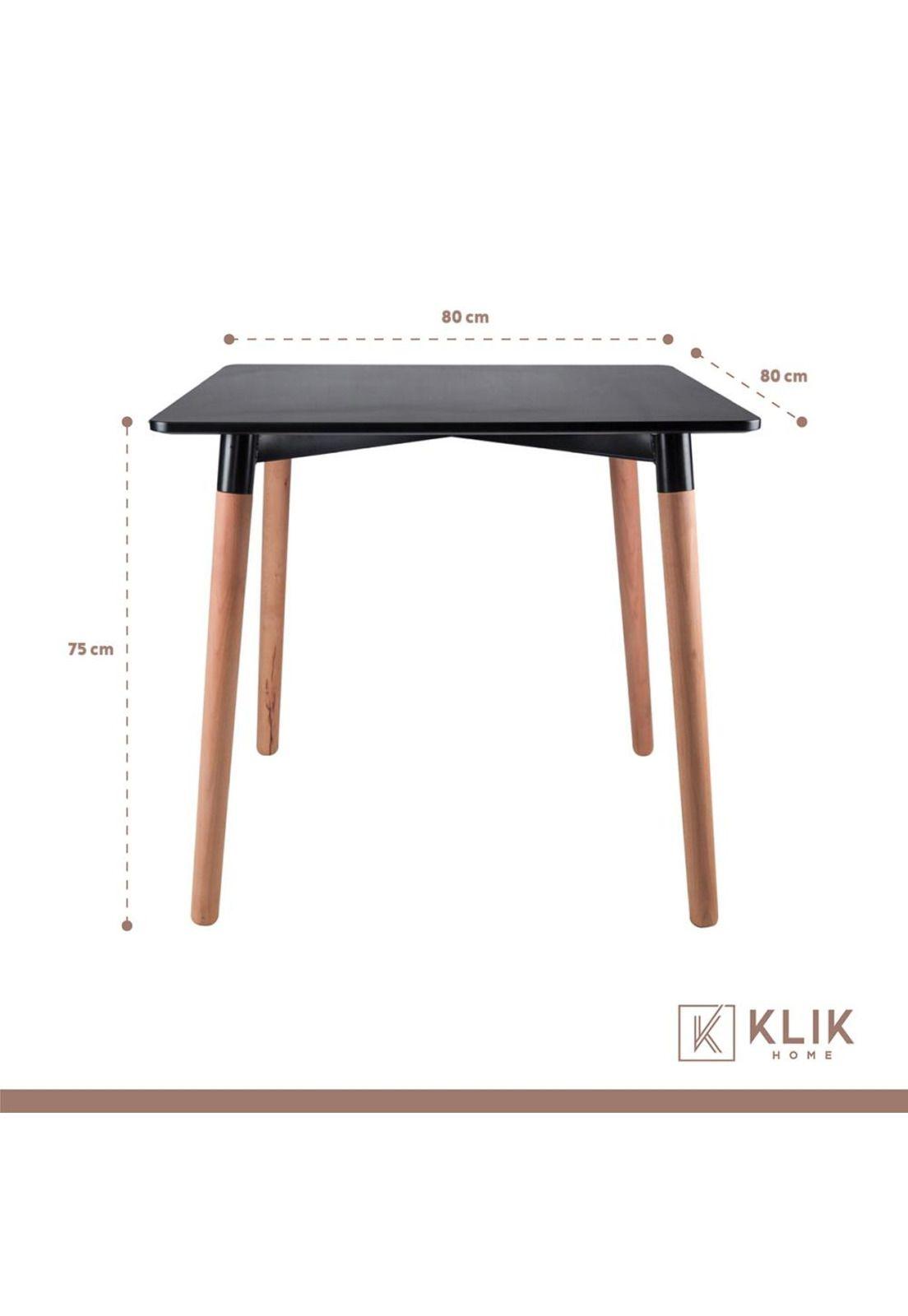 Comedor Mesa Eames Cuadrada Negra + 4 Sillas Eames Negras-4