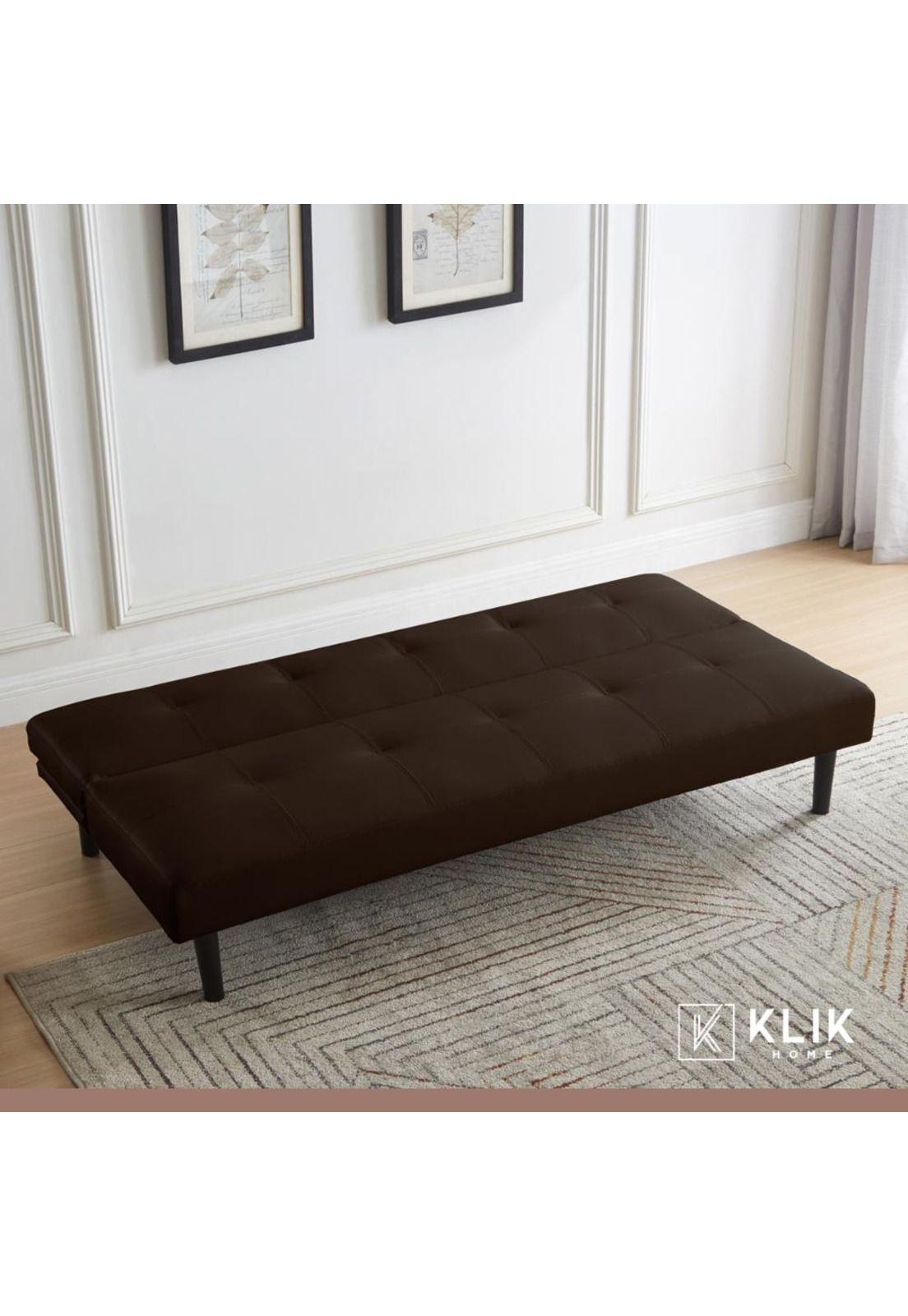 Futón Sofá Cama 2 cuerpos Sofía - Ecocuero Café-7