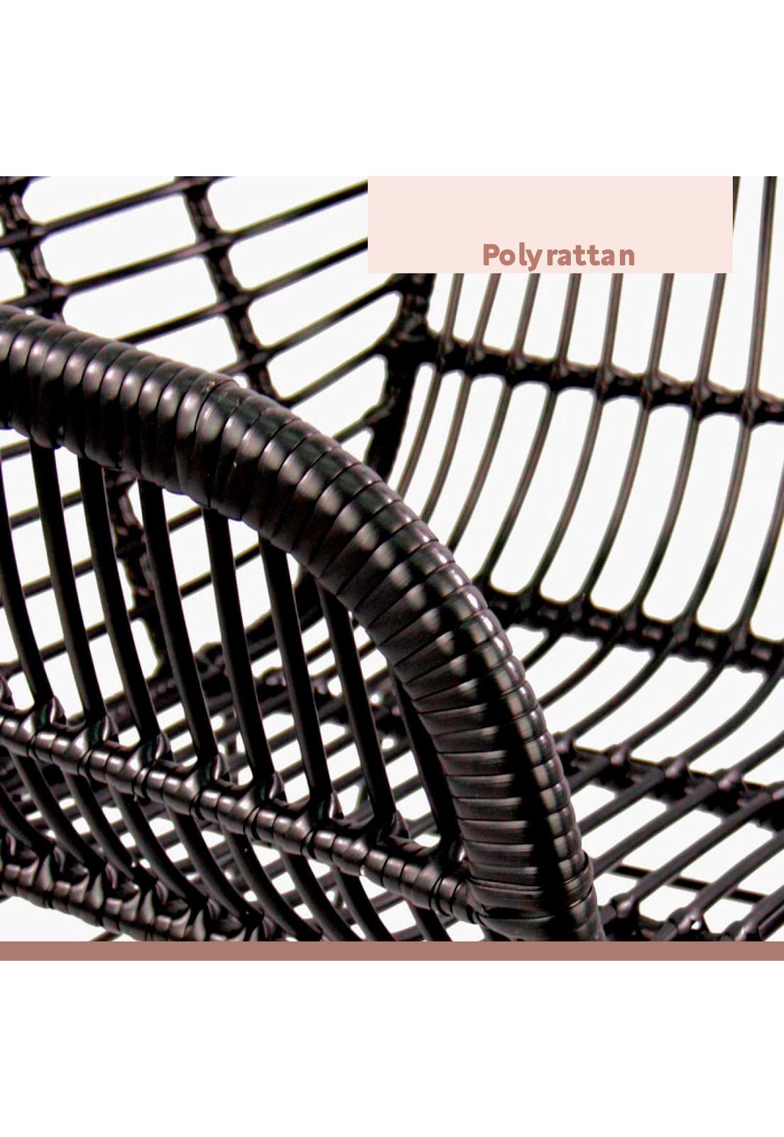 Butaca con Apoyabrazos de Terraza Rattan Grecia Color Negro-5