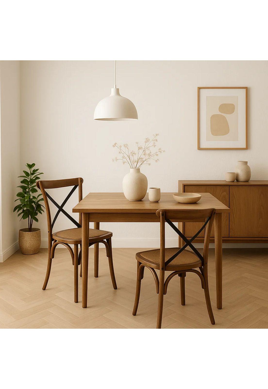 Silla Crossback Madera Rattan - Café Vintage-2