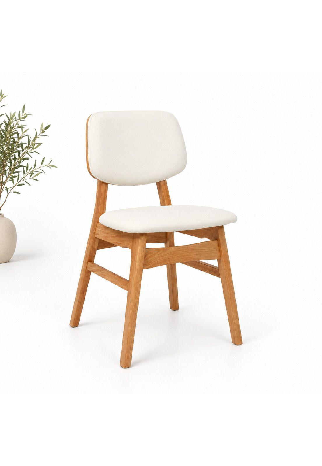 Silla de Comedor Ystava - Madera Maciza con Asiento y Respaldo Acolchados-1