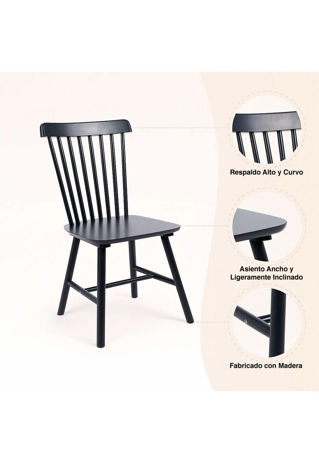 Silla Windsor Madera - Negra-4