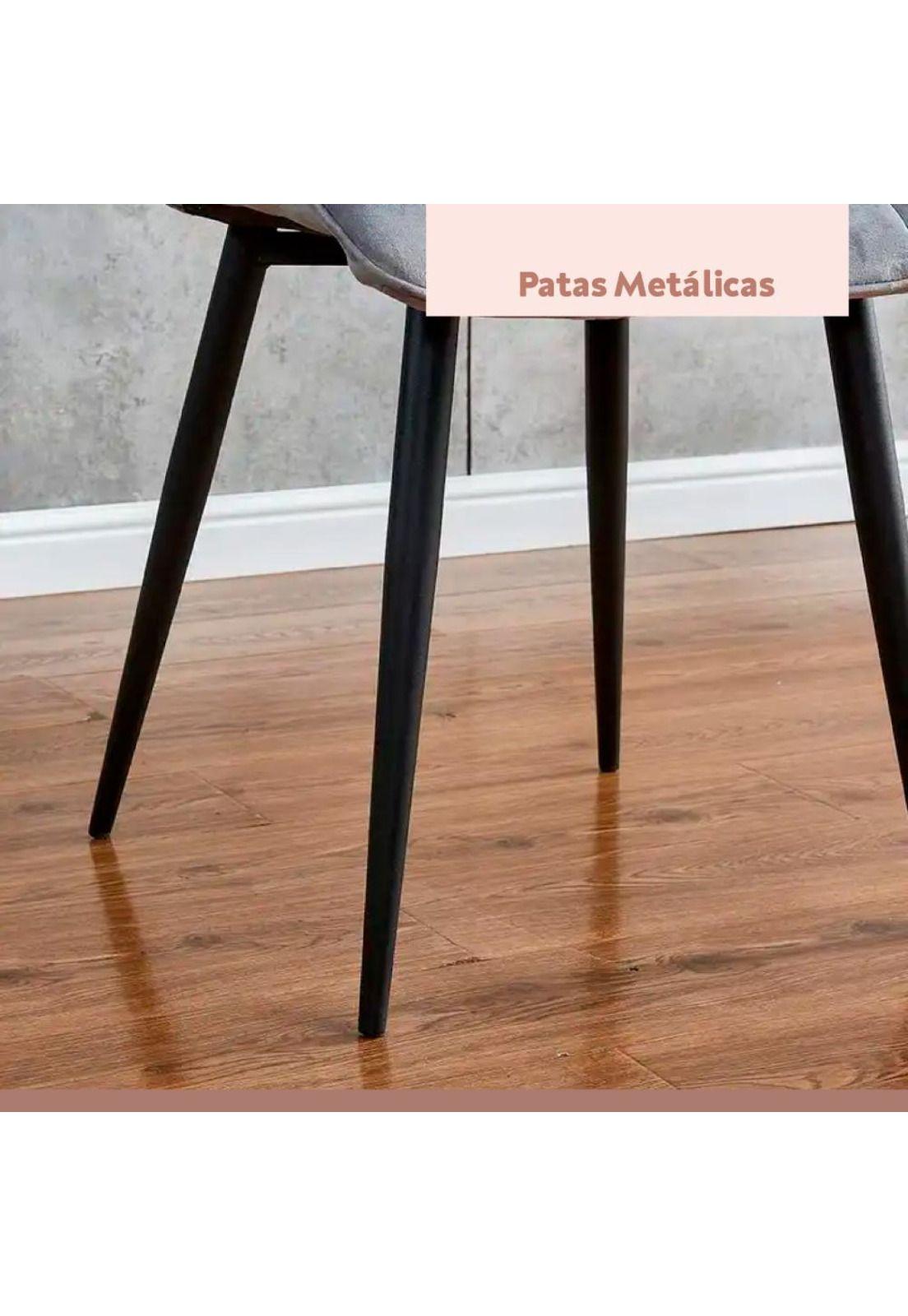Silla de Comedor Macron Acolchada Terciopelo - Gris-4