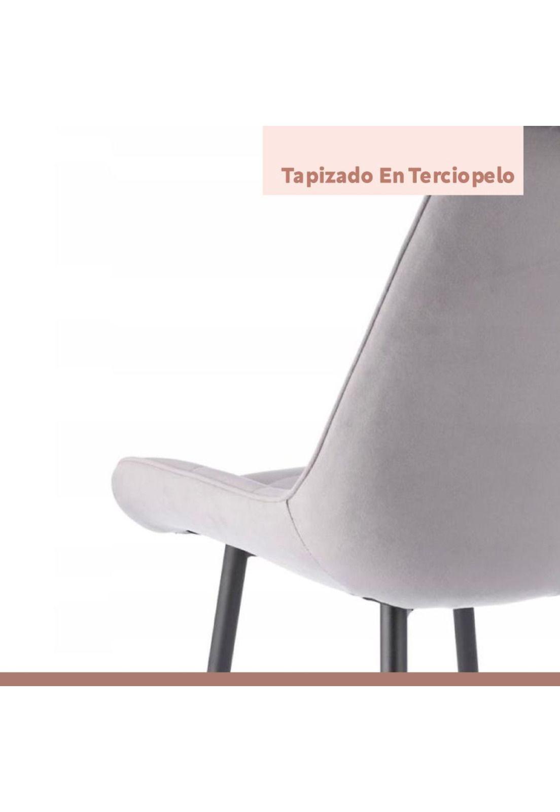Silla de Comedor Macron Acolchada Terciopelo - Gris-6