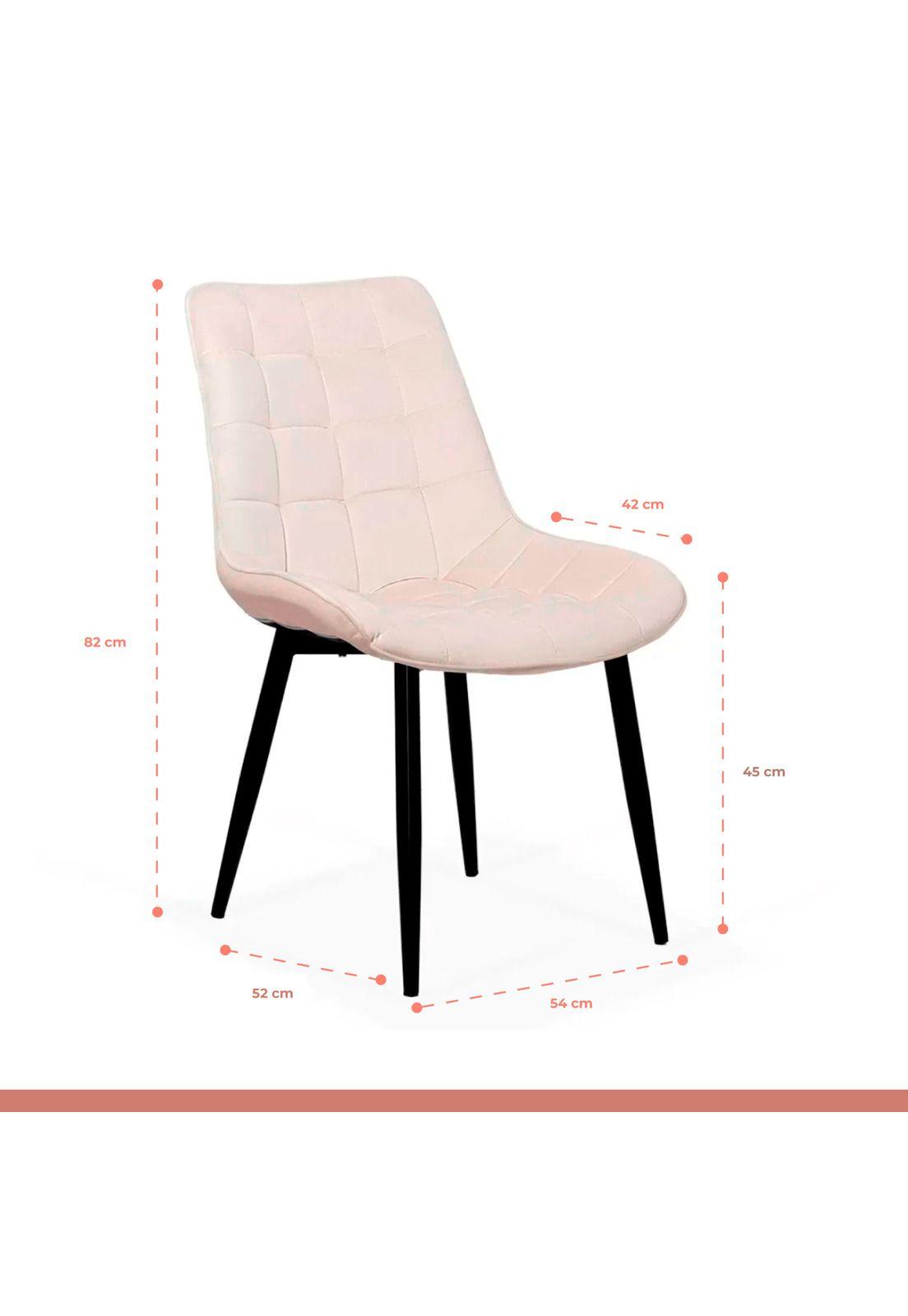 Comedor Mesa Eames 80cm redonda vidrio + 4 Silla Macron Terciopelo - Beige-4