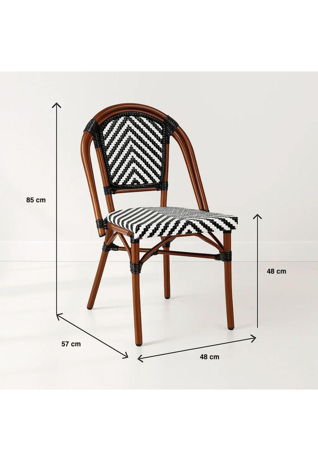Comedor de una Mesa + 4 Sillas Parisinas - Blanco y Negro-4