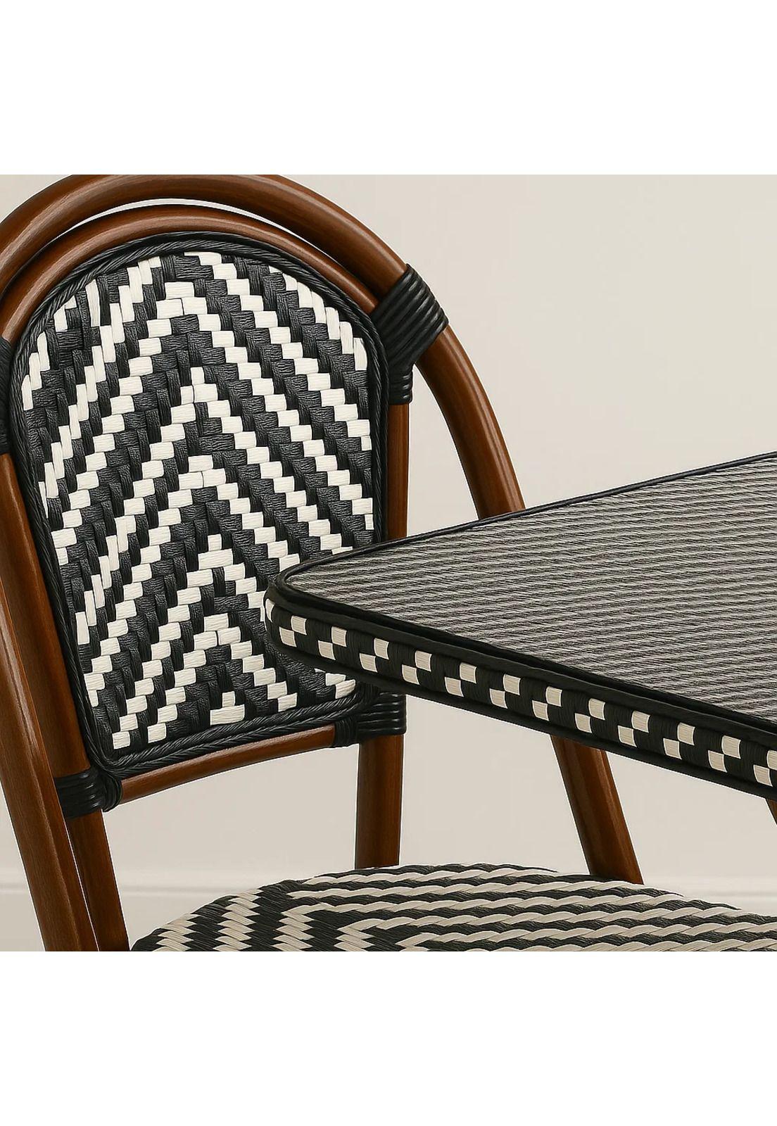 Comedor de una Mesa + 4 Sillas Parisinas - Blanco y Negro-7