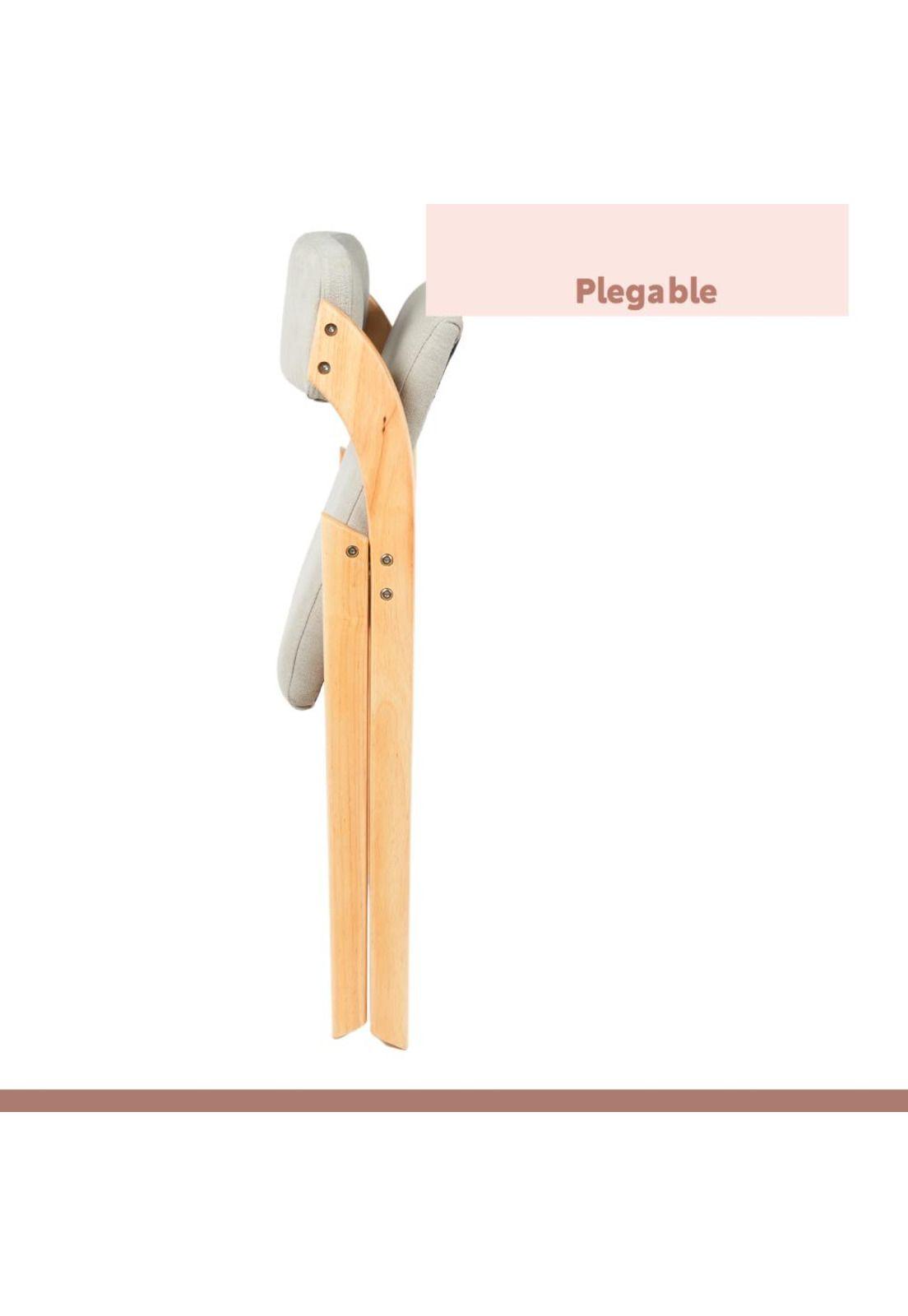 Silla Betlahem de madera plegable acolchada - Gris-5