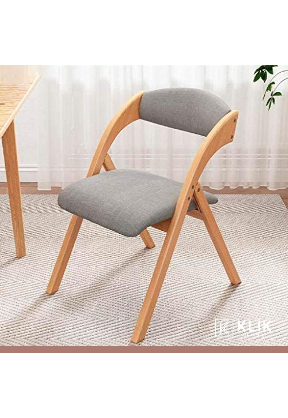 Silla Betlahem de madera plegable acolchada - Gris-7