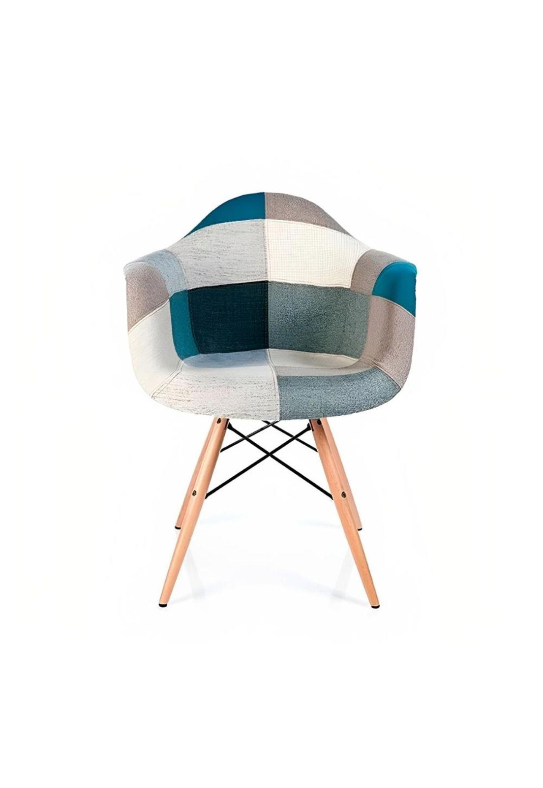 Butaca Sitial Eames Patchwork Acolchado - Celeste-0
