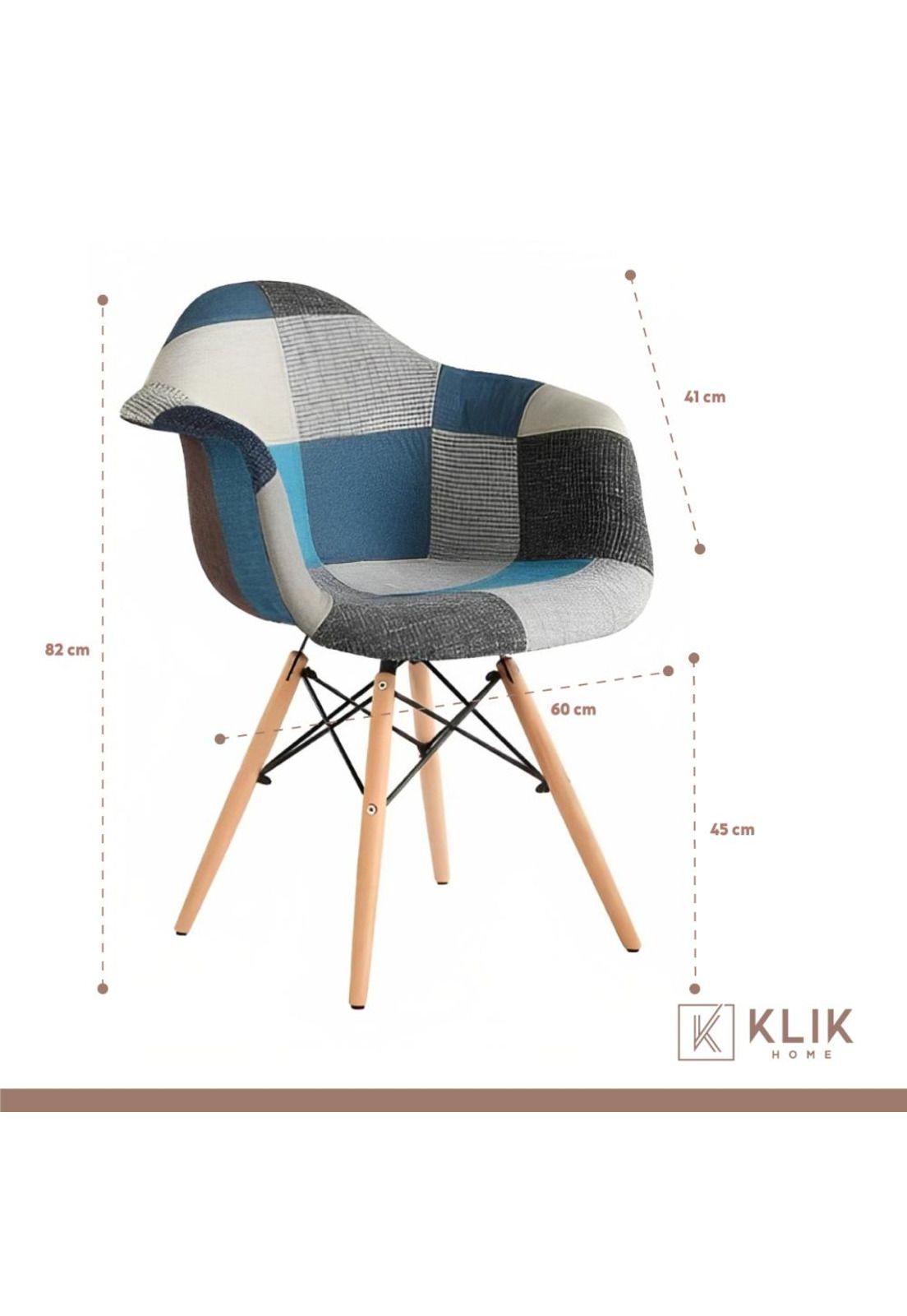 Butaca Sitial Eames Patchwork Acolchado - Celeste-3