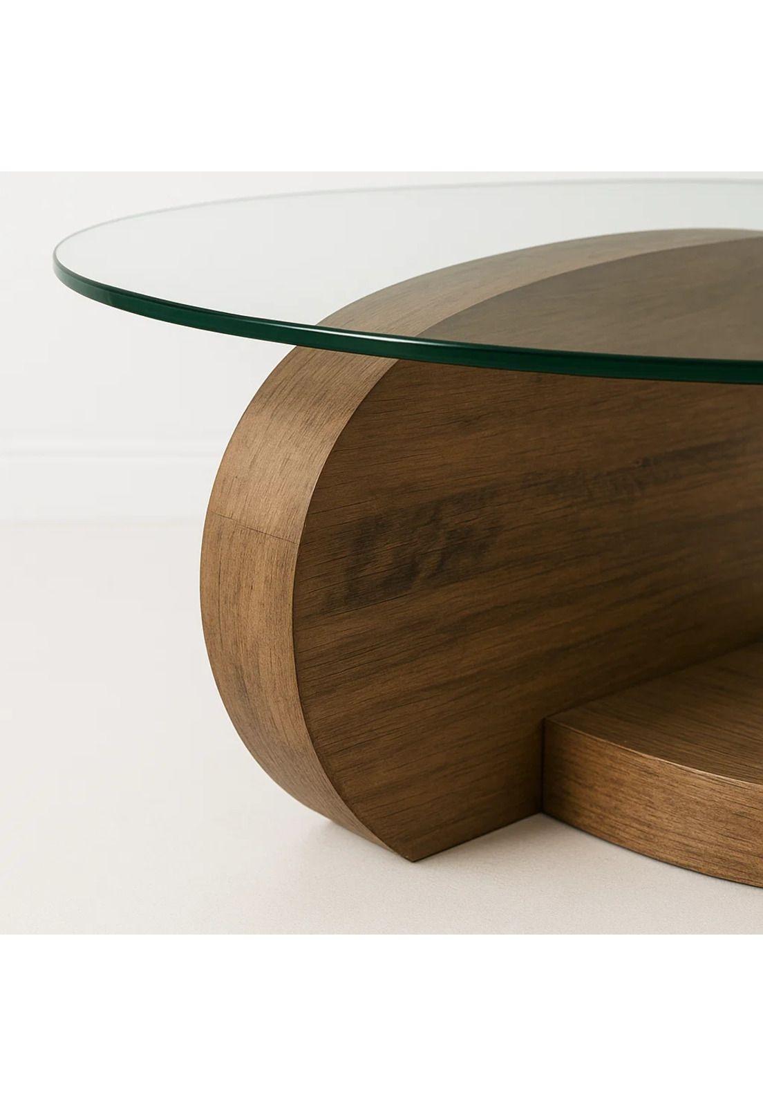 Mesa de Centro DuoGlass con Bases de Madera y Superficie de Vidrio-5