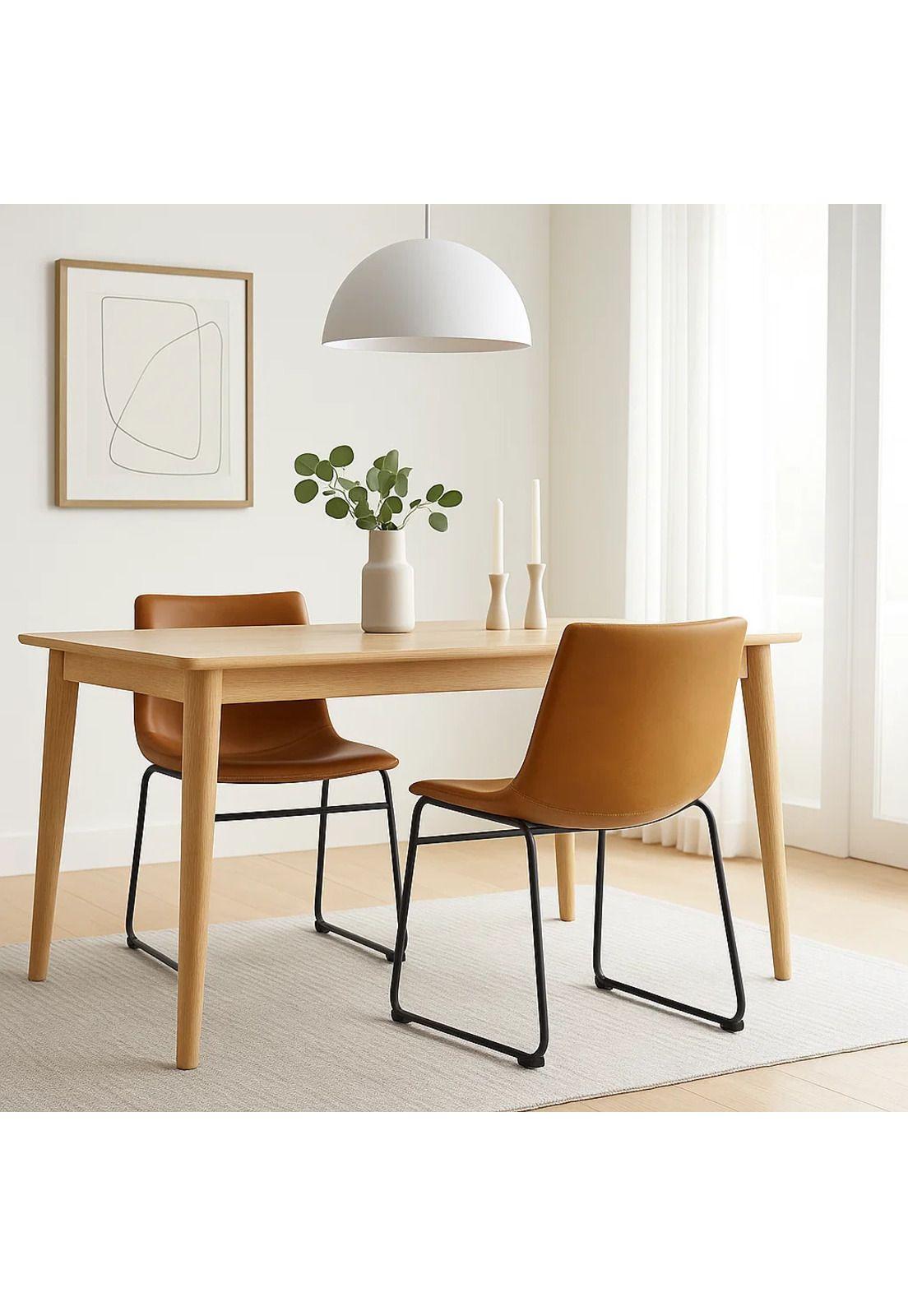 Pack de 2 Sillas Burgos de Comedor o Living de Cuero Sintético y Metal Industrial-2