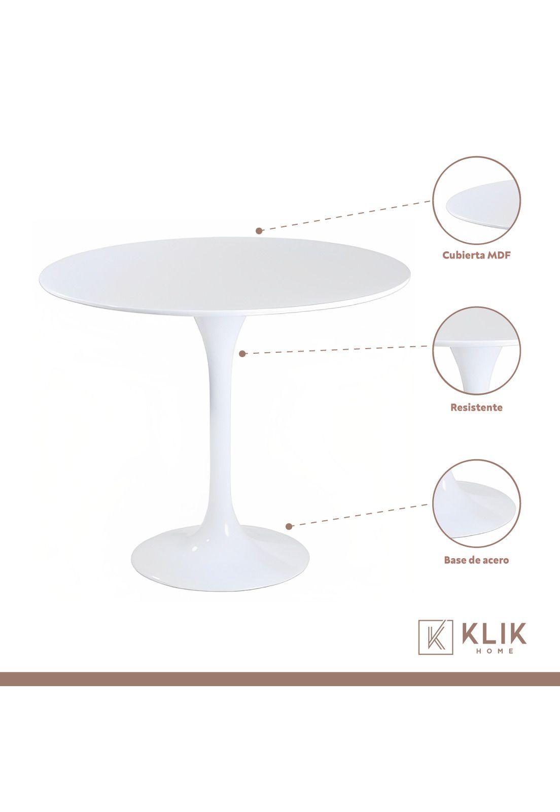 Comedor Mesa Tulip Blanca 80cm - 4 Sillas Master blancas-2
