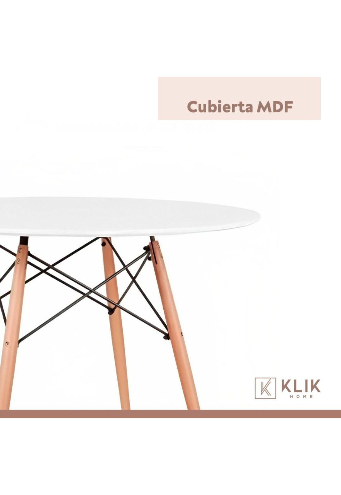 Mesa de Comedor Eames 100cm redonda - Blanca-5