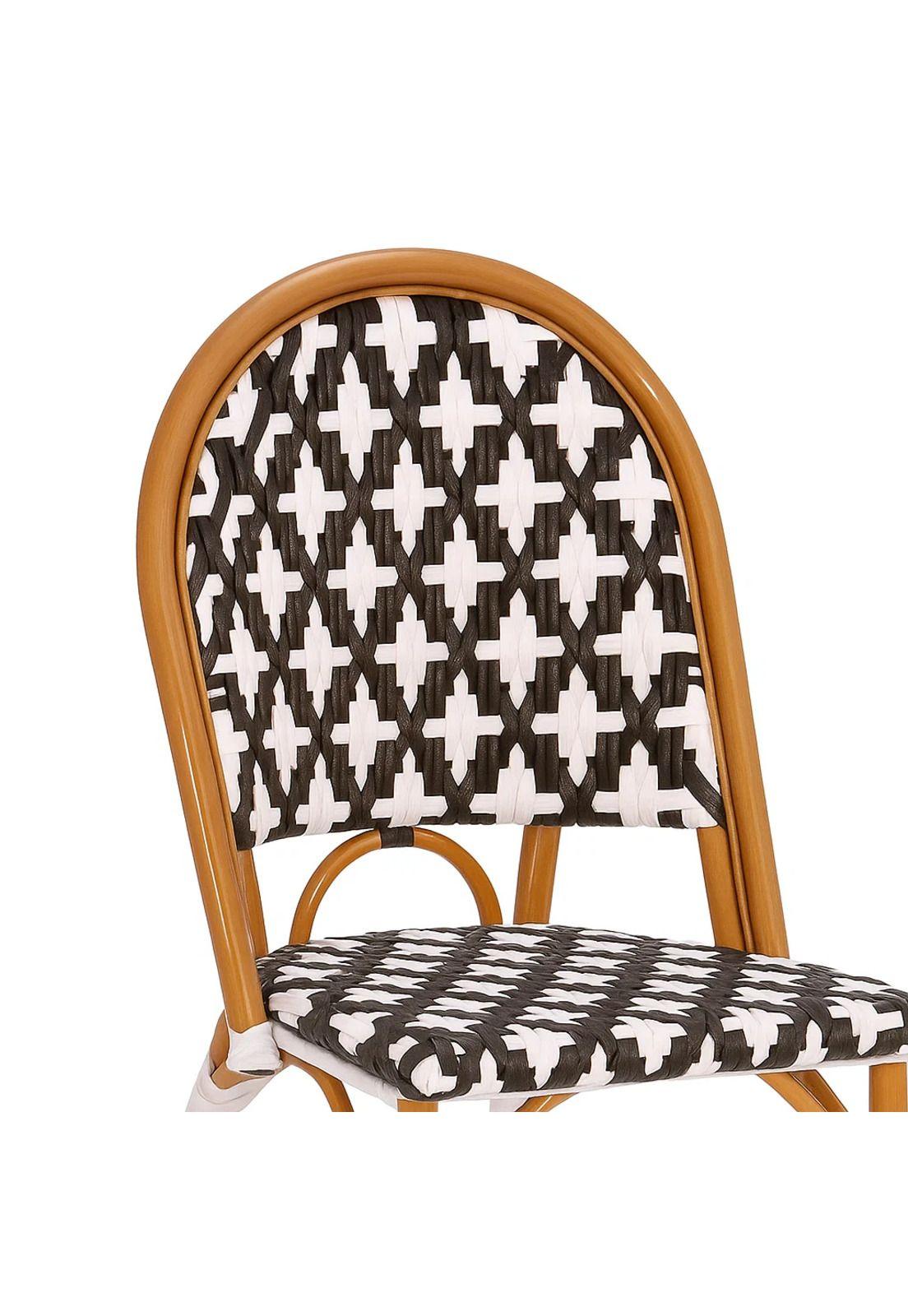 Silla de Jardín Parisina con Diseño Geométrico Trenzado-5