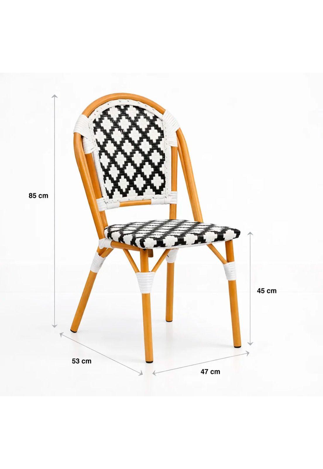 Silla de Jardín Parisina con Diseño Geométrico Trenzado-3