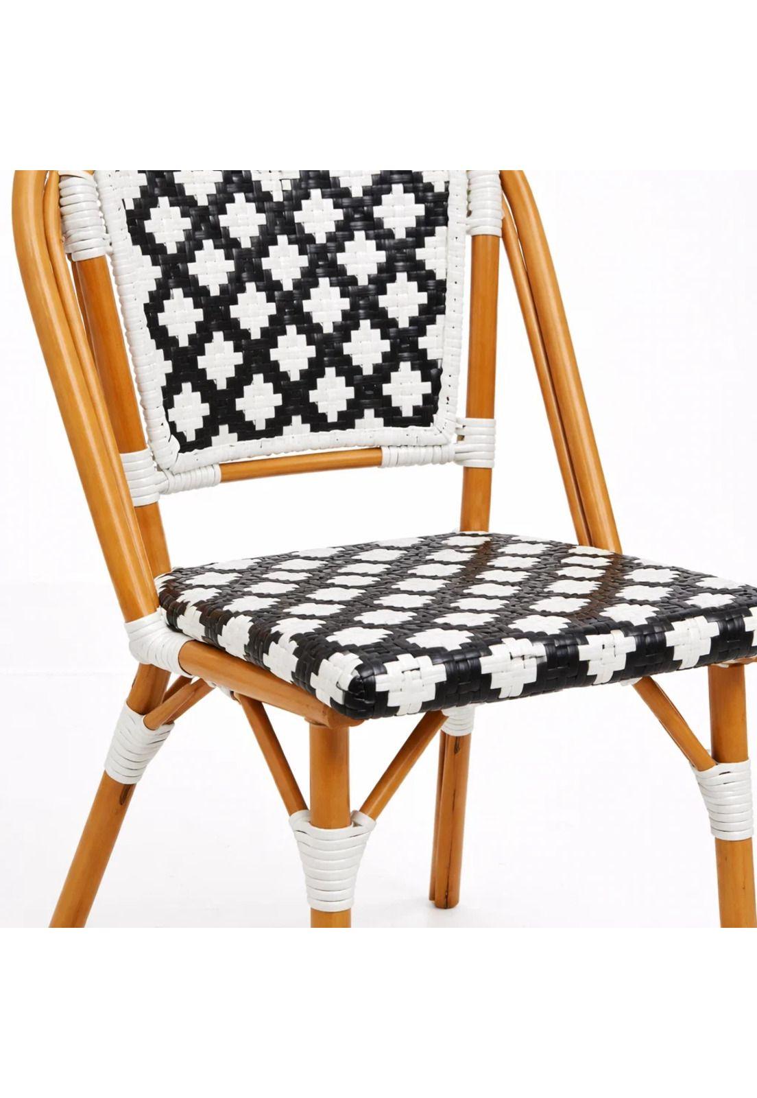 Silla de Jardín Parisina con Diseño Geométrico Trenzado-5