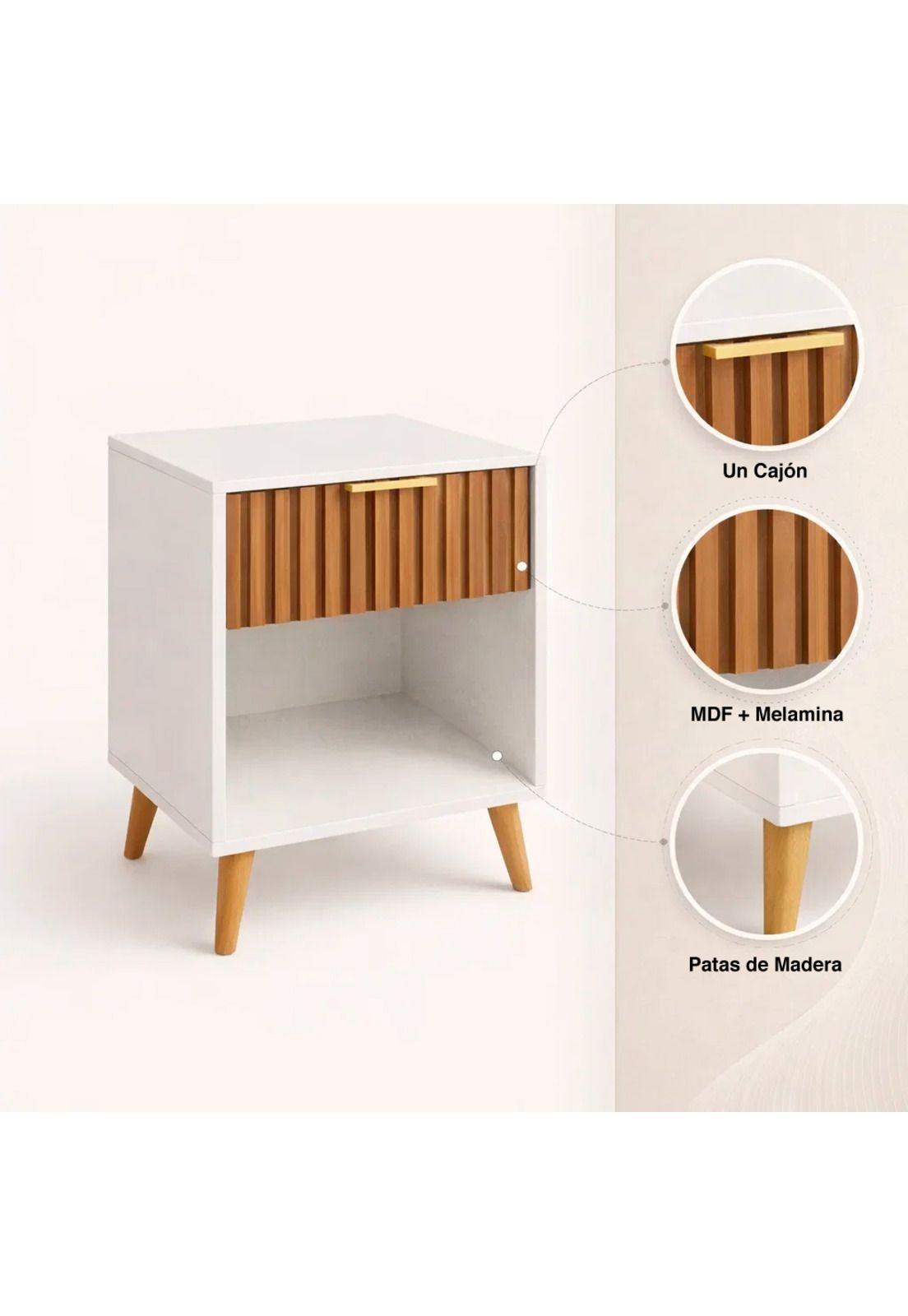 Velador Toulouse Blanco / Madera-4