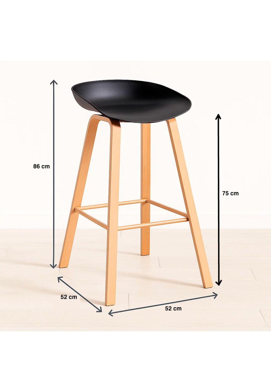 Pack de 2 Taburetes Piso Bar Nordic - Negro-3